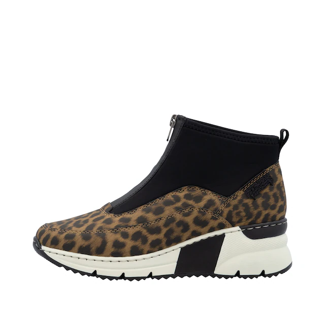 Rieker Schlupfboots Stiefelette, High Top Sneaker mit Reißverschluss auf der Vorderseite