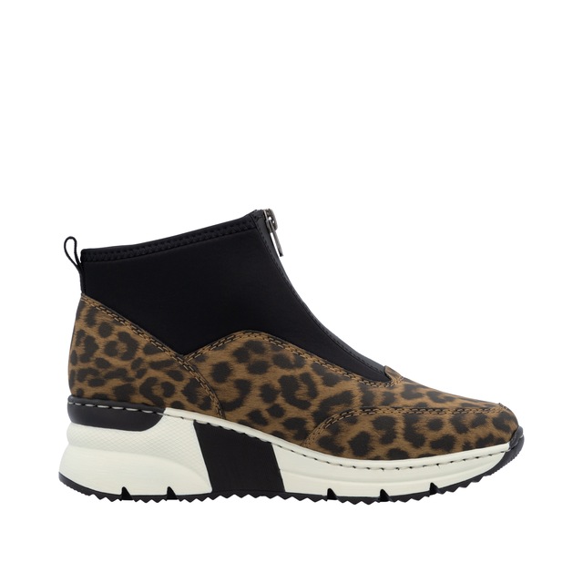 Rieker Schlupfboots Stiefelette, High Top Sneaker mit Reißverschluss auf der Vorderseite