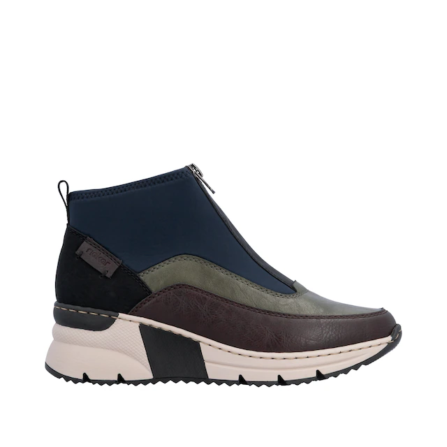 Rieker Schlupfboots Stiefelette, High Top Sneaker mit Reißverschluss auf der Vorderseite