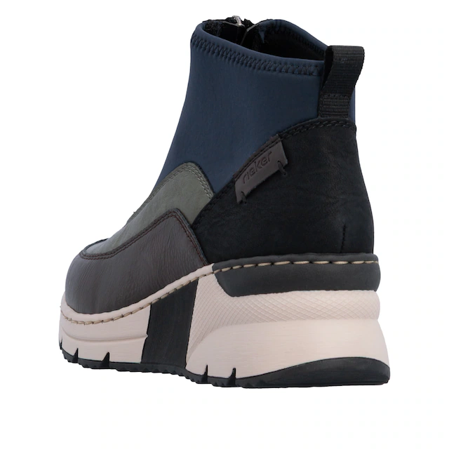 Rieker Schlupfboots Stiefelette, High Top Sneaker mit Reißverschluss auf der Vorderseite