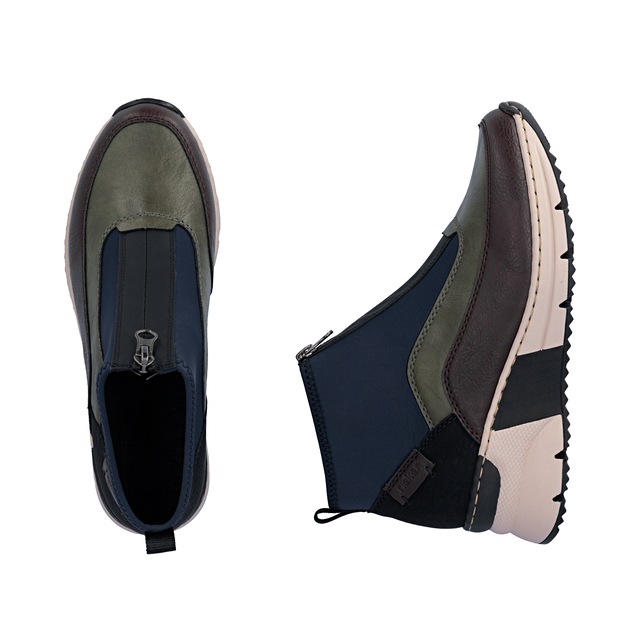 Rieker Schlupfboots Stiefelette, High Top Sneaker mit Reißverschluss auf der Vorderseite