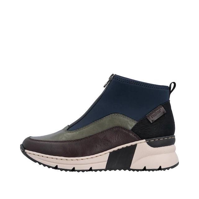 Rieker Schlupfboots Stiefelette, High Top Sneaker mit Reißverschluss auf der Vorderseite