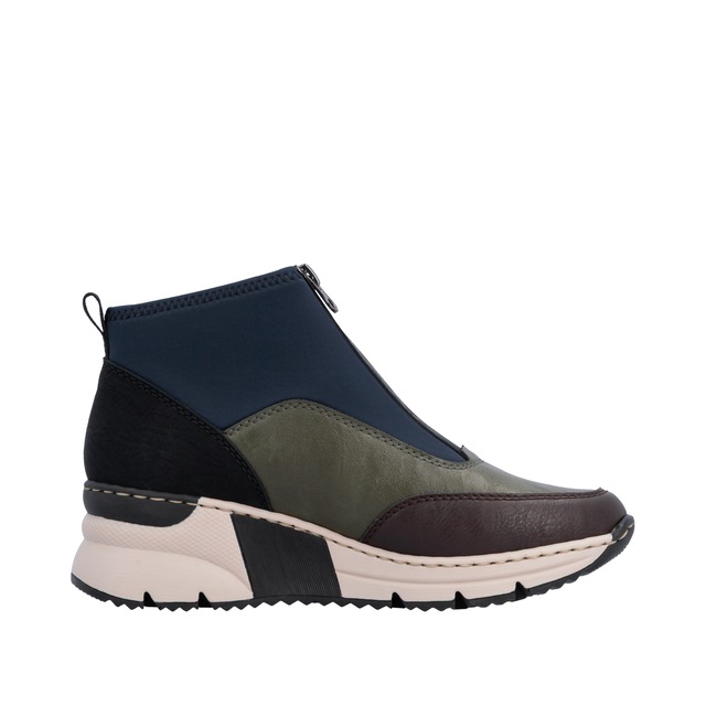 Rieker Schlupfboots Stiefelette, High Top Sneaker mit Reißverschluss auf der Vorderseite