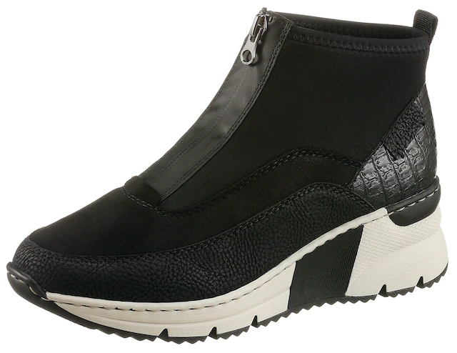 Rieker Schlupfboots Stiefelette, High Top Sneaker mit Reißverschluss auf der Vorderseite