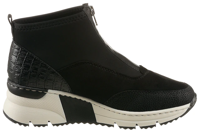 Rieker Schlupfboots Stiefelette, High Top Sneaker mit Reißverschluss auf der Vorderseite