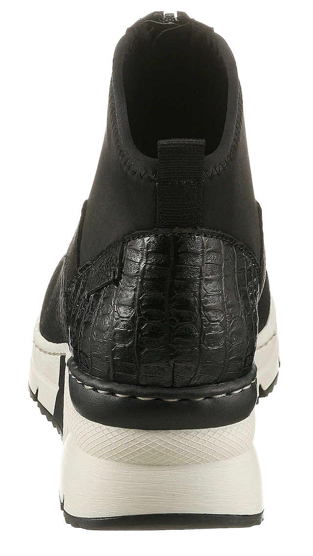Rieker Schlupfboots Stiefelette, High Top Sneaker mit Reißverschluss auf der Vorderseite