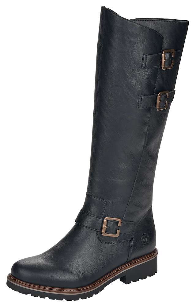 Remonte Winterstiefel , Blockabsatz, Langschaftstiefel, Wechselfußbett, XL-Schaft