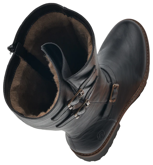 Remonte Winterstiefel , Blockabsatz, Langschaftstiefel, Wechselfußbett, XL-Schaft