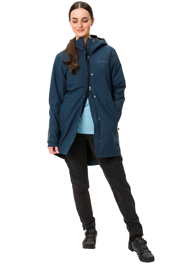 VAUDE Funktionsmantel »WOMEN'S CYCLIST PADDED PARKA II« wasserdicht, winddicht, atmungsaktiv, mit reflektierenden Details
