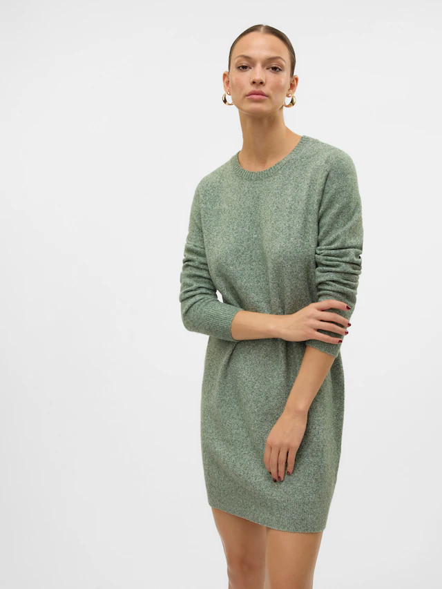 Vero Moda Strickkleid »VMDOFFY LS O-NECK DRESS GA NOOS« Materialmix mit Stretch, locker geschnitten
