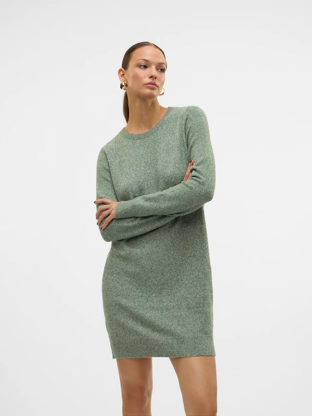 Vero Moda Strickkleid »VMDOFFY LS O-NECK DRESS GA NOOS« Materialmix mit Stretch, locker geschnitten