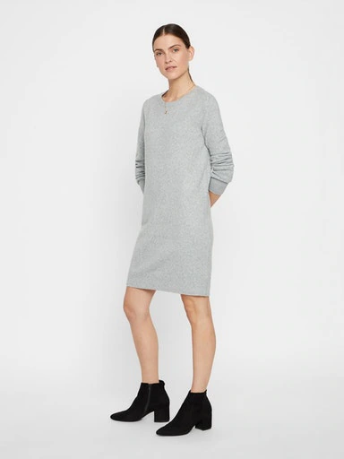 Vero Moda Strickkleid »VMDOFFY LS O-NECK DRESS GA NOOS« Materialmix mit Stretch, locker geschnitten