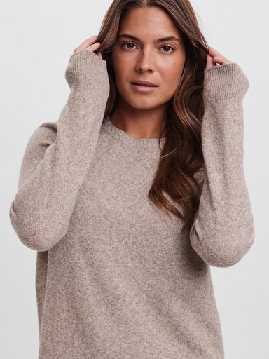 Vero Moda Strickkleid »VMDOFFY LS O-NECK DRESS GA NOOS« Materialmix mit Stretch, locker geschnitten