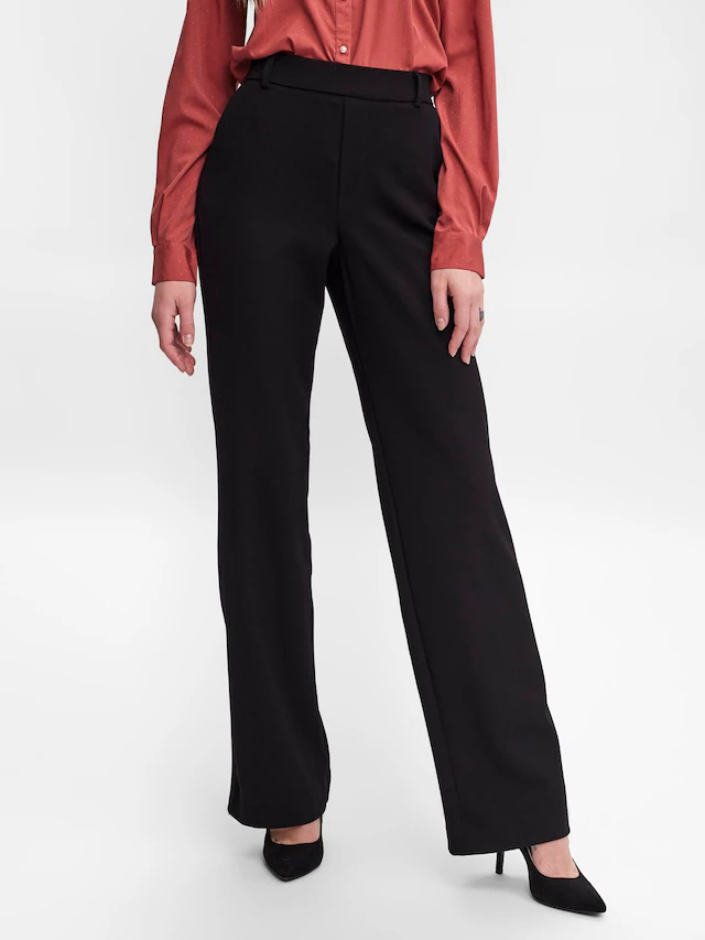Vero Moda Anzughose »VMMAYA MR STRAIGHT SOLID PANT« Materialmix, mit Stretch, mide rise, straight fit