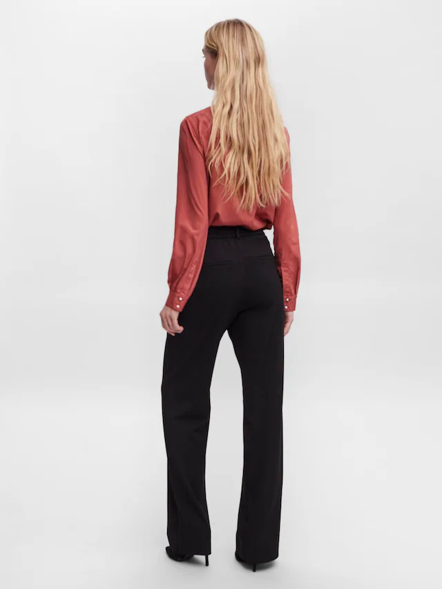 Vero Moda Anzughose »VMMAYA MR STRAIGHT SOLID PANT« Materialmix, mit Stretch, mide rise, straight fit