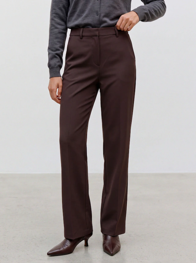 Vero Moda Anzughose »VMMAYA MR STRAIGHT SOLID PANT« Materialmix, mit Stretch, mide rise, straight fit
