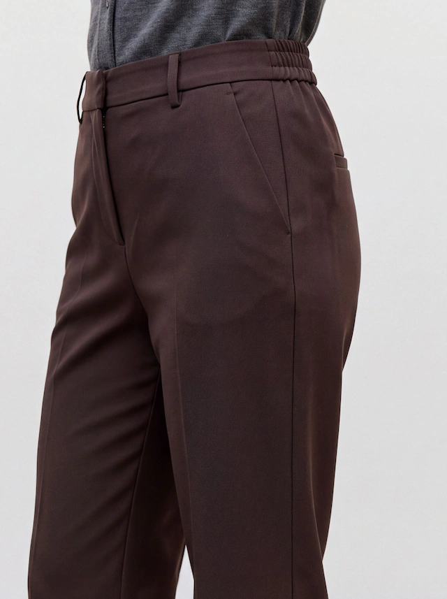 Vero Moda Anzughose »VMMAYA MR STRAIGHT SOLID PANT« Materialmix, mit Stretch, mide rise, straight fit