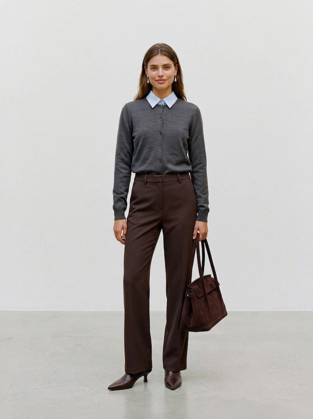 Vero Moda Anzughose »VMMAYA MR STRAIGHT SOLID PANT« Materialmix, mit Stretch, mide rise, straight fit