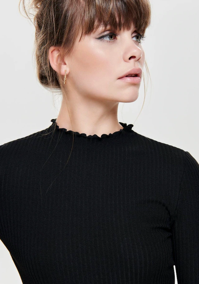 ONLY Langarmshirt »ONLEMMA L/S HIGH NECK TOP« Materialmix