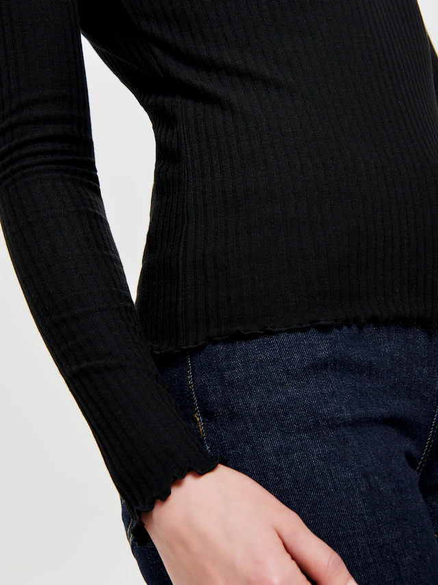ONLY Langarmshirt »ONLEMMA L/S HIGH NECK TOP« Materialmix