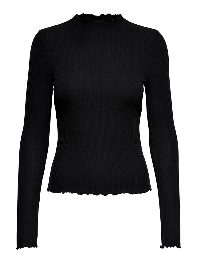 ONLY Langarmshirt »ONLEMMA L/S HIGH NECK TOP« Materialmix
