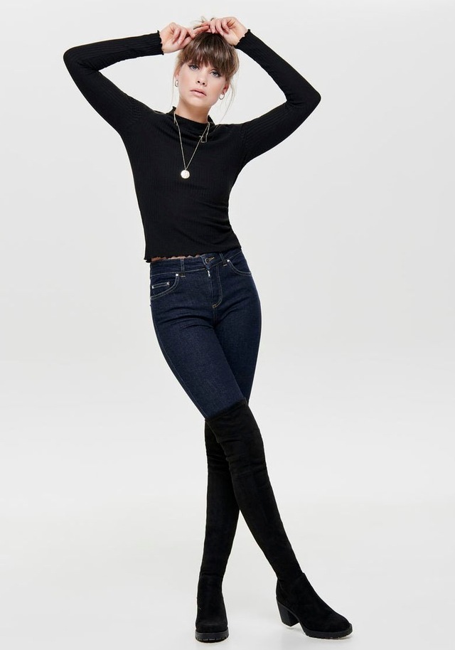ONLY Langarmshirt »ONLEMMA L/S HIGH NECK TOP« Materialmix