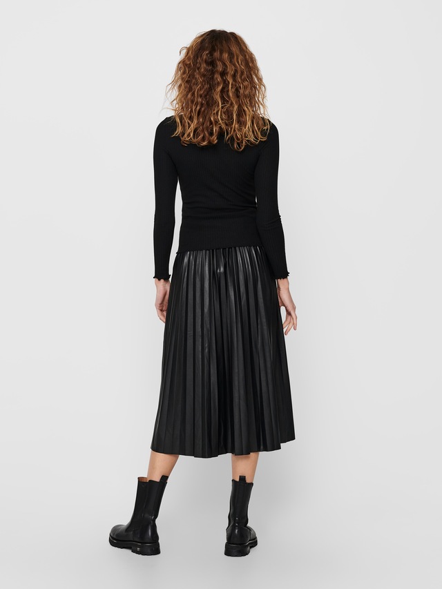ONLY Langarmshirt »ONLEMMA L/S HIGH NECK TOP« Materialmix