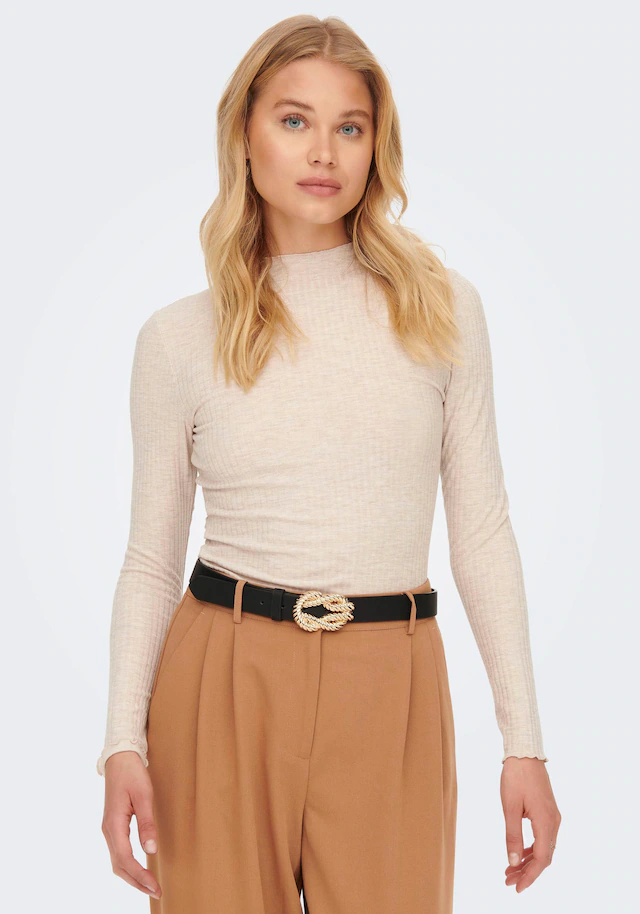 ONLY Langarmshirt »ONLEMMA L/S HIGH NECK TOP« Materialmix