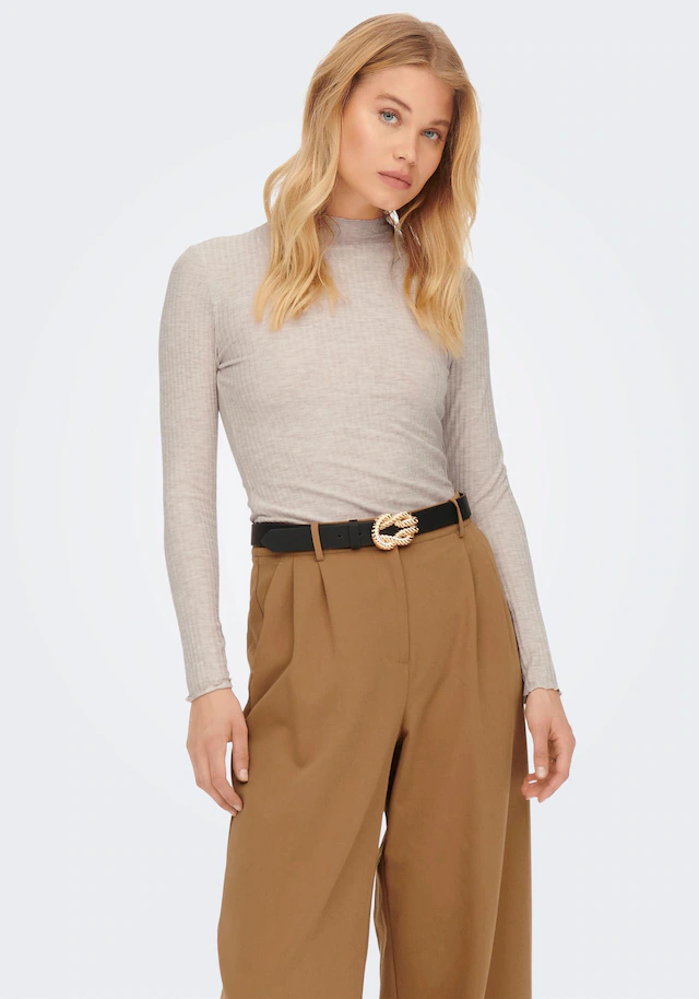 ONLY Langarmshirt »ONLEMMA L/S HIGH NECK TOP« Materialmix