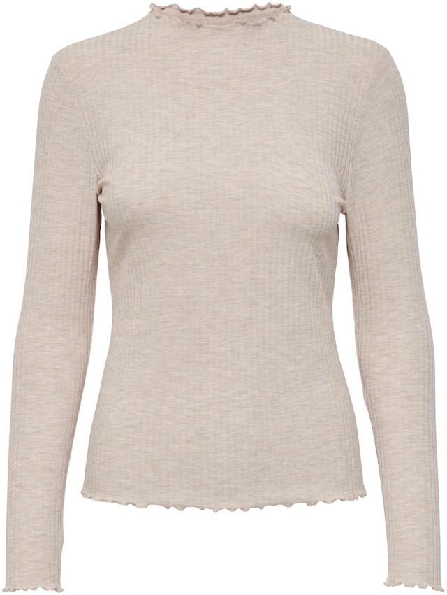 ONLY Langarmshirt »ONLEMMA L/S HIGH NECK TOP« Materialmix
