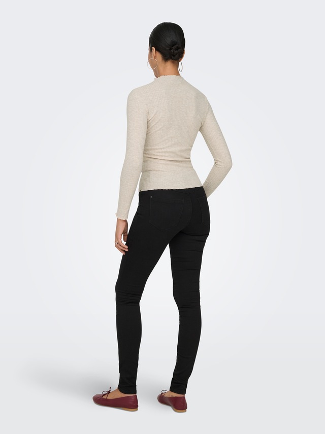 ONLY Langarmshirt »ONLEMMA L/S HIGH NECK TOP« Materialmix