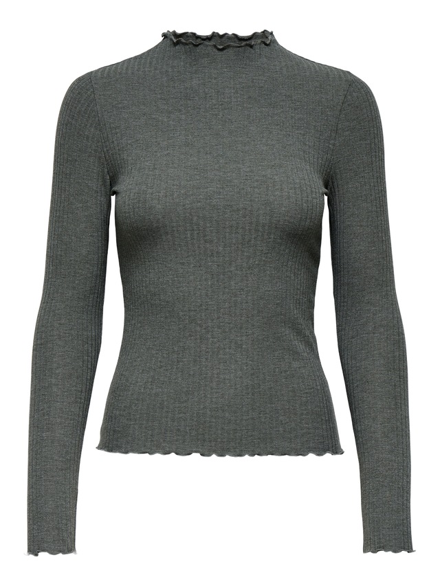 ONLY Langarmshirt »ONLEMMA L/S HIGH NECK TOP« Materialmix