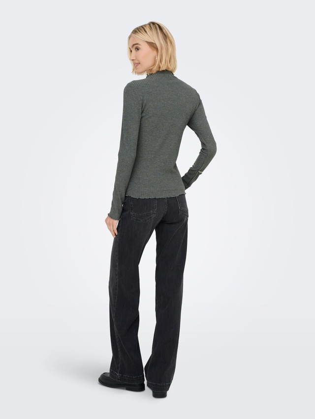 ONLY Langarmshirt »ONLEMMA L/S HIGH NECK TOP« Materialmix