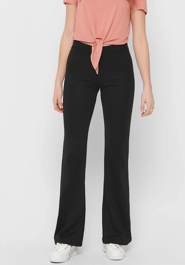 ONLY Jerseyhose »ONLFEVER – Jerseyhose mit Stretch und ausgestelltem Bein« skinny fit, casual, Jersey, Polyester, ohne Ausschnitt