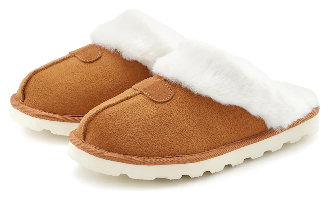 Vivance Dreams by Lascana Hausschuh »Plüsch Hausschuh, Pantoffeln, Clogs, Schlappen, Pantolette,« mit Warmfutter VEGAN
