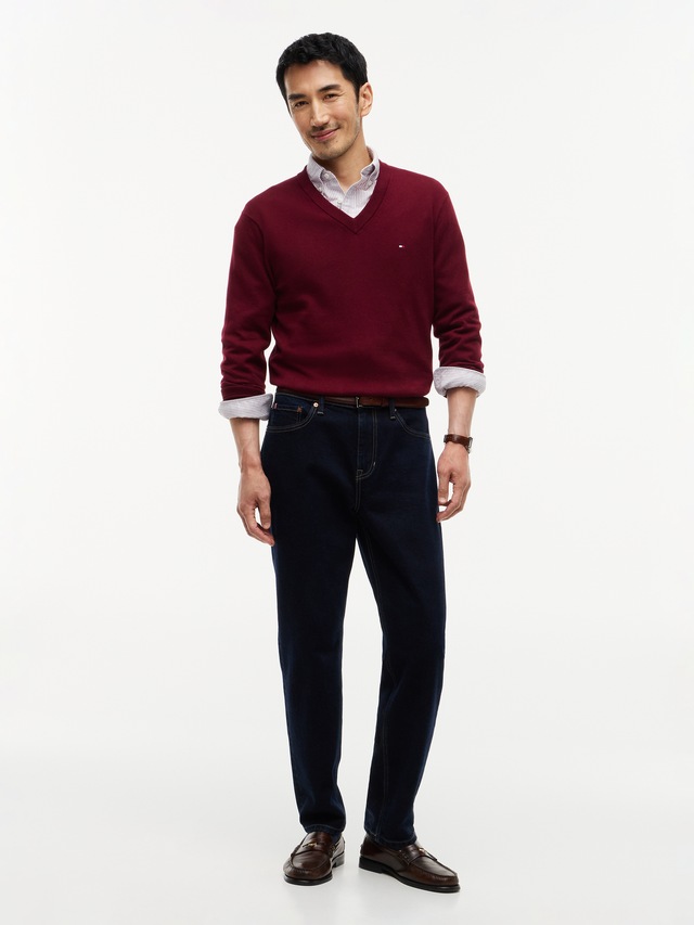 Tommy Hilfiger V-Ausschnitt-Pullover »PIMA ORG CTN CASHMERE V NECK«