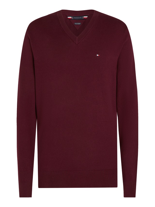 Tommy Hilfiger V-Ausschnitt-Pullover »PIMA ORG CTN CASHMERE V NECK«
