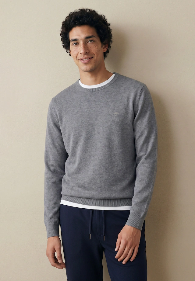 FYNCH-HATTON Strickpullover »FYNCH-HATTON Langarmpullover« mit Logostickerei