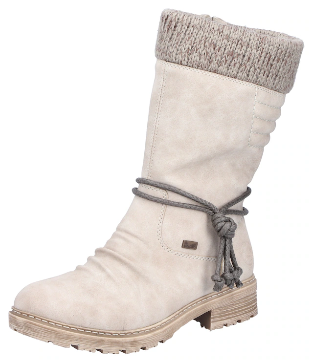 Rieker Winterstiefel Winterboots, Blockabsatz, TEX-Membran, mit gestricktem Schaftrand