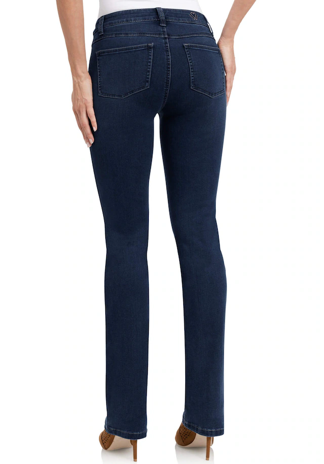 wonderjeans Bootcut-Jeans Figurbetonte Form mit leicht ausgestelltem Bein