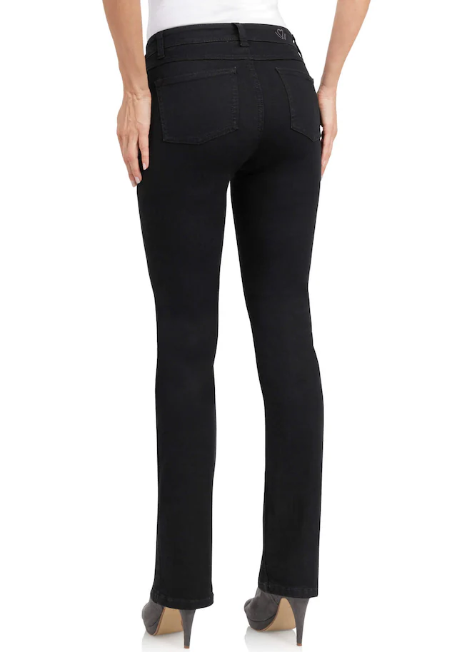wonderjeans Bootcut-Jeans Figurbetonte Form mit leicht ausgestelltem Bein