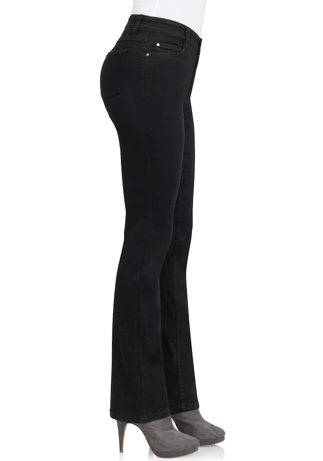 wonderjeans Bootcut-Jeans Figurbetonte Form mit leicht ausgestelltem Bein