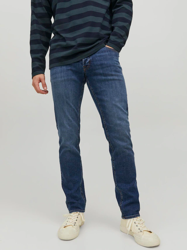 Jack & Jones Slim-fit-Jeans »JJIGLENN – Jeans mit Stretch und figurbetonter Silhouette« Used, modisch, slim fit, Denim/Jeans