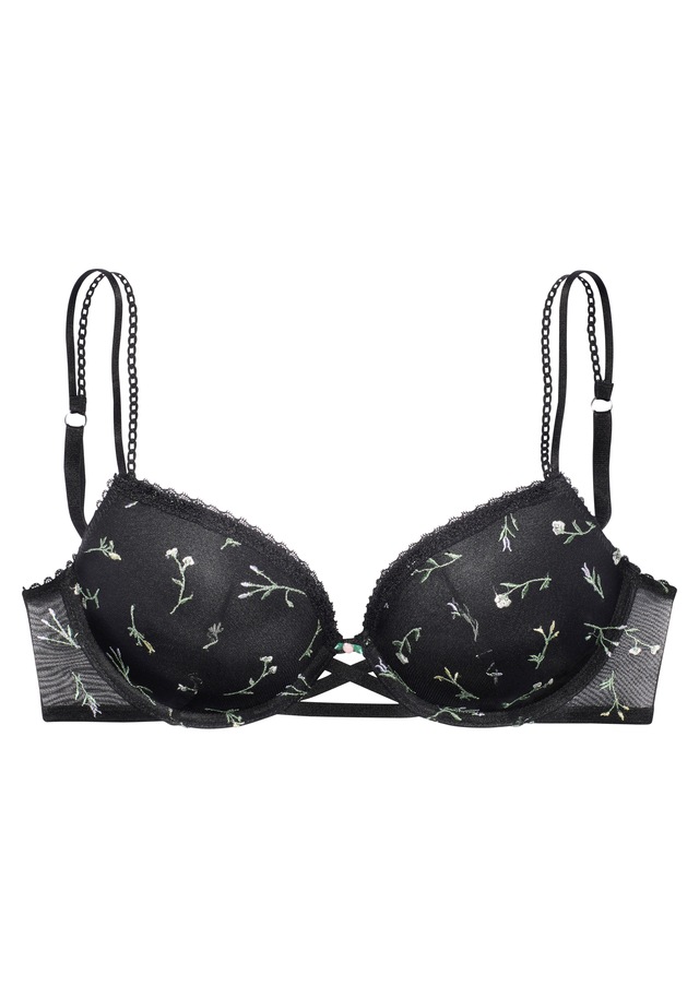 Vivance Push-up-BH »Thea« mit Blumen aus feiner Stickereispitze, sexy Dessous