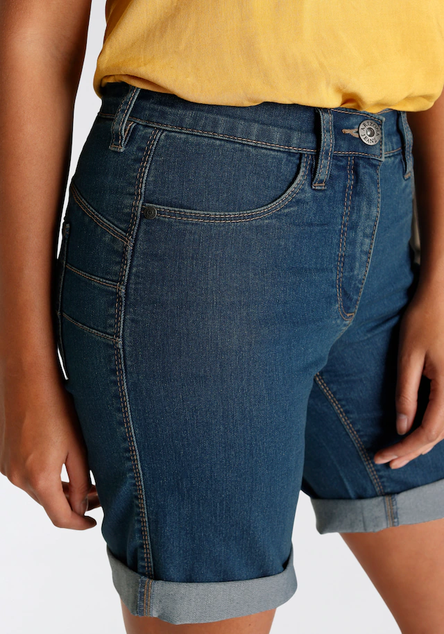 Arizona Jeansbermudas weite Passform, kurze Beinform, hohe Leibhöhe