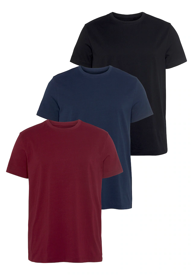 AJC T-Shirt 3er-Pack, lockere Passform, Basic-Stil