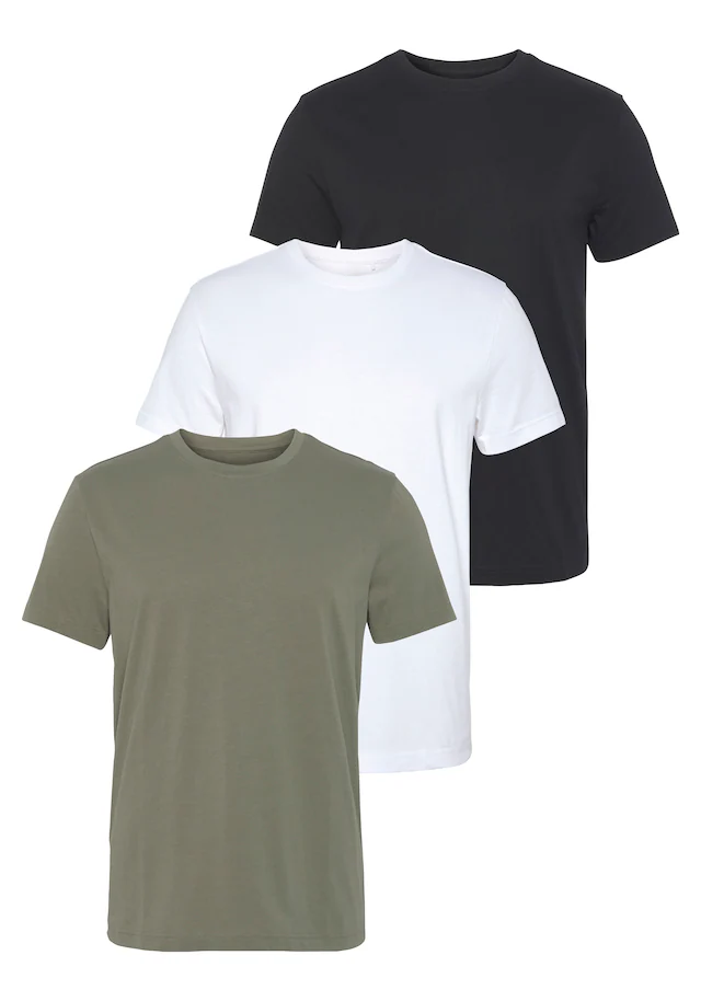 AJC T-Shirt 3er-Pack, lockere Passform, Basic-Stil