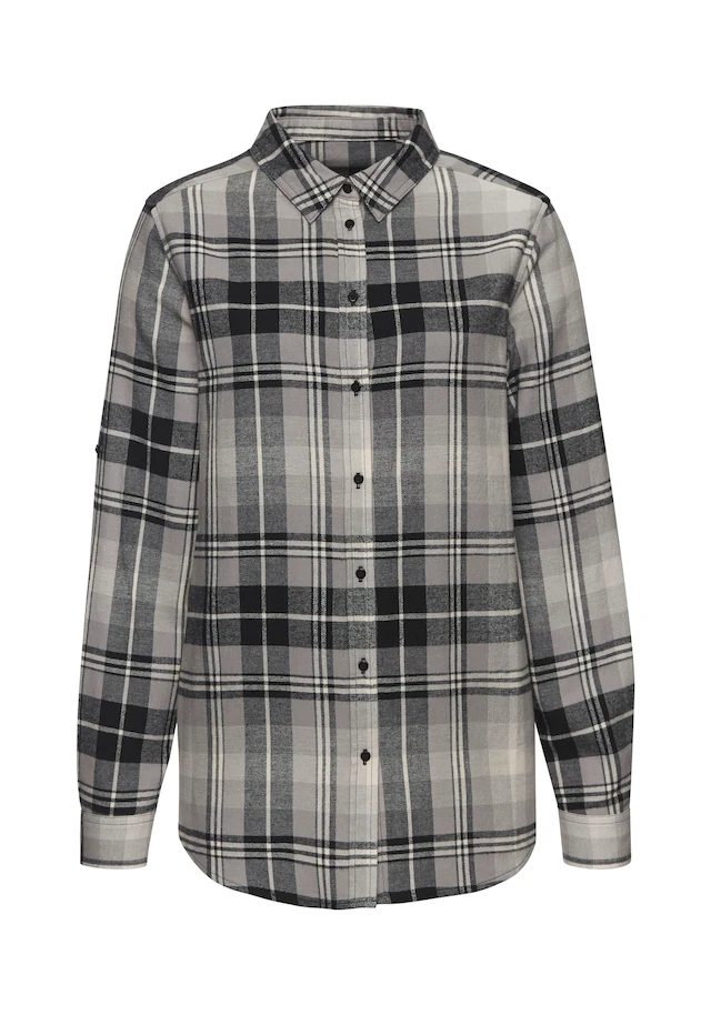 Buffalo Hemdbluse »aus weichem Flanell mit Karomuster« lässiges Karohemd, Karobluse aus Baumwolle, Westernbluse, Flanellhemd