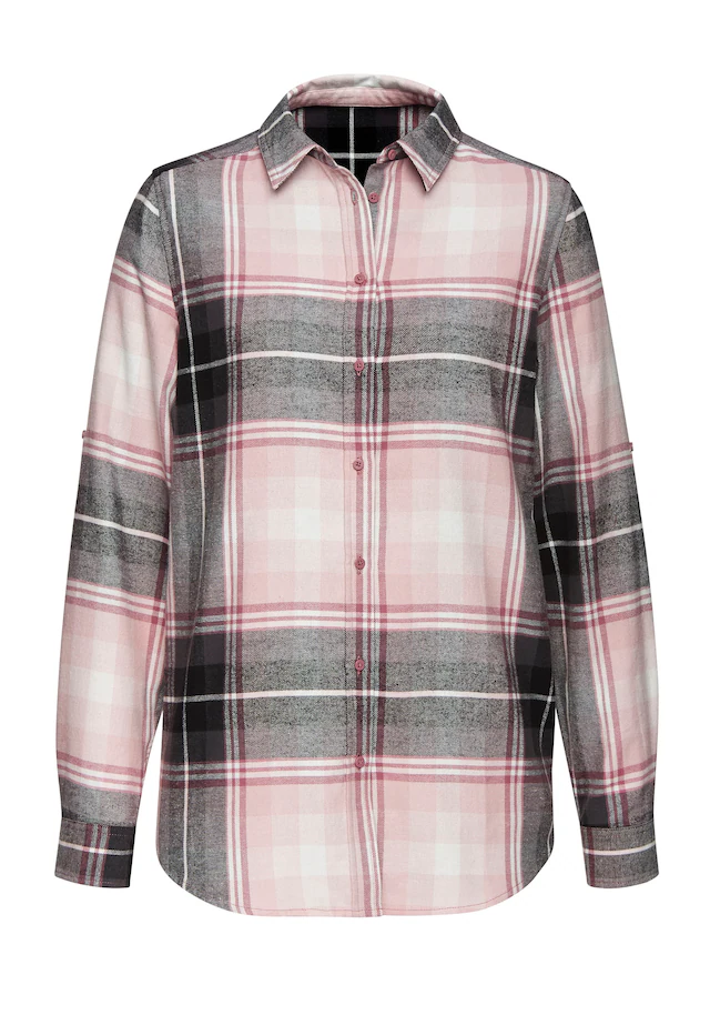 Buffalo Hemdbluse »aus weichem Flanell mit Karomuster« lässiges Karohemd, Karobluse aus Baumwolle, Westernbluse, Flanellhemd