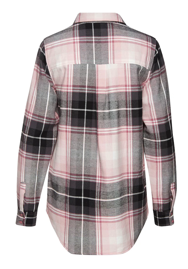 Buffalo Hemdbluse »aus weichem Flanell mit Karomuster« lässiges Karohemd, Karobluse aus Baumwolle, Westernbluse, Flanellhemd